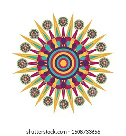 Isolated colored mandala over a white background - Vector