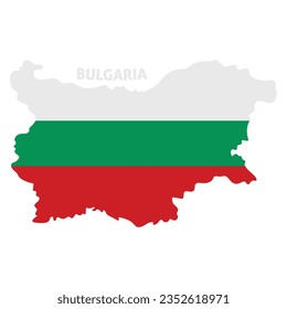 Isolated colored map of Bulgaria with its flag Vector