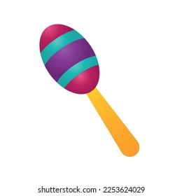Isolated colored maraca musical instrument icon Vector