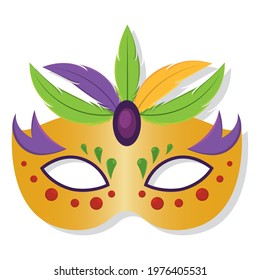 Isolated colored mardi gras mask Vector illustration