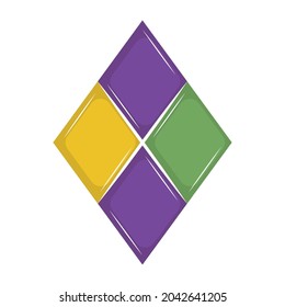 Escudo de mardi gras de colores aislados