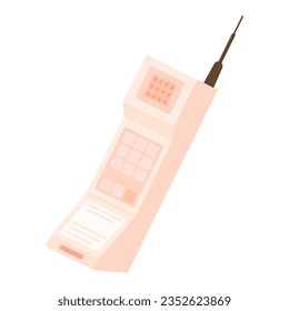 Einzigfarbiges Mobiltelefon Nostalgisches Retro-Symbol, Vektorgrafik