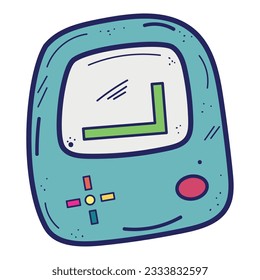 Isolated colored mobile videogame retro console sketch icon Vector