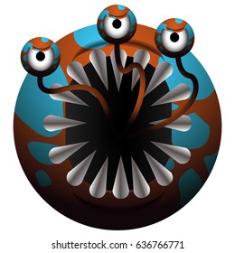 Isolated colored monster on a white background, Vector illustration