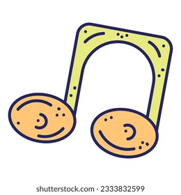 Isolated colored musical note sketch icon Vector