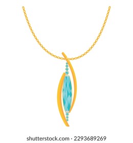Icono de collar de color aislado con vector de piedra gemela