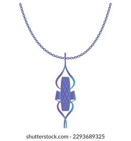 Icono de collar de color aislado con vector de piedra gemela