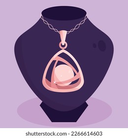 Isolated colored necklace on mannequin Vector