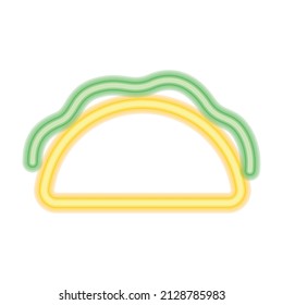 Isolated Colored Neon Taco Icon Vector