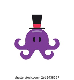 Ícone de brinquedo de polvo colorido isolado Design plano Ilustração vetorial