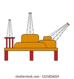 Isolated colored oil platform. Vector illustration design