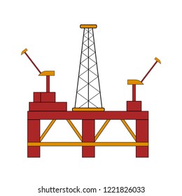 Isolated colored oil platform. Vector illustration design
