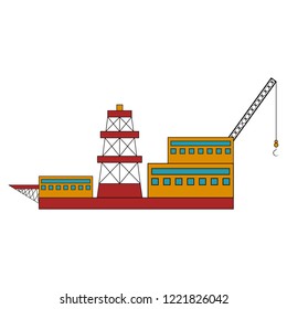 Isolated colored oil platform. Vector illustration design