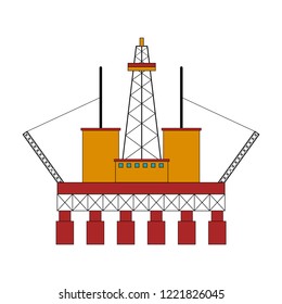 Isolated colored oil platform. Vector illustration design