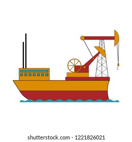Isolated colored oil ship. Vector illustration design