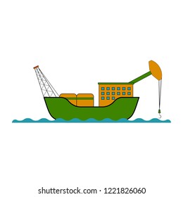 Isolated colored oil ship. Vector illustration design