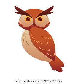 Isolated colored owl autumn animal icon Vector