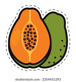 Isolated colored papaya icon Flat style Vector