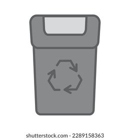 Icono de fuente de la oficina de la papelera de papel aislado Vector