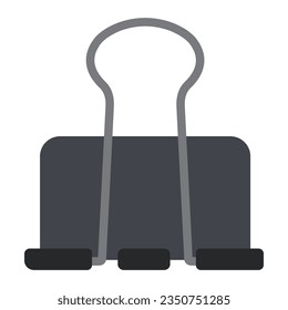 Isolated colored paper clip office supply icon Vector. Paper binder clip. Metal clip. Flat stationery. Vector illustration.