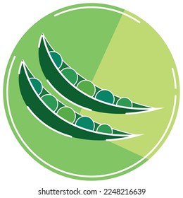 Icono de guisante de color aislado Vector de diseño plano