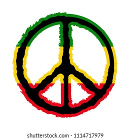Isolated colored peace symbol