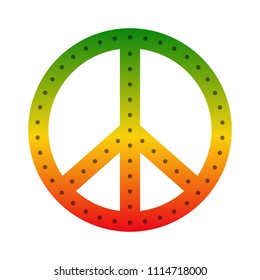 Isolated colored peace symbol