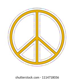 Isolated colored peace symbol