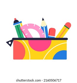 Isolated colored pencilcase icon School supply flat design Vector illustration