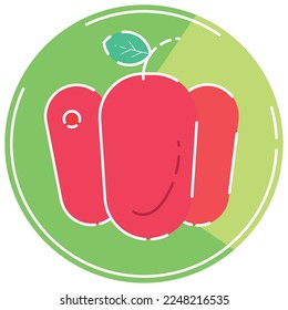 Isolated colored pepper icon Flat design Vector
