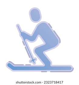 Isolated colored person doing ski sport icon Vector illustration