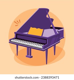 Isolated colored piano musical instrument icon Vector