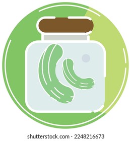 Isolated colored pickels in a jar icon Flat design Vector