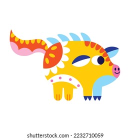 Isolated colored pig alebrije icon Vector