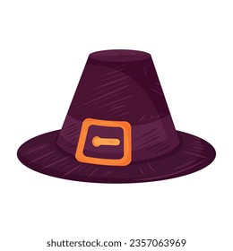 Isolated colored pilgrim hat icon Vector