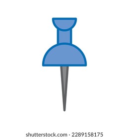 Isolated colored pin office supply icon Vector