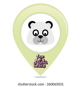 an isolated colored pin with text and an animal