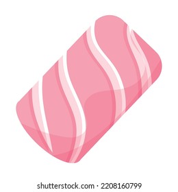Icono de caramelo de rayas rosadas aisladas Vector