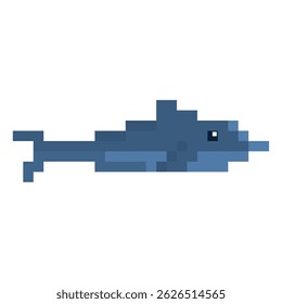 Isolated colored pixelated shark icon Vector illustration
