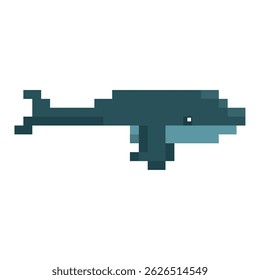Isolated colored pixelated whale icon Vector illustration