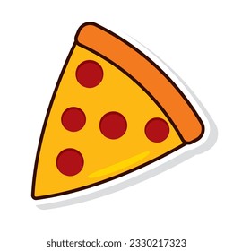 Icono de pegatina de pizza de color aislado Vector