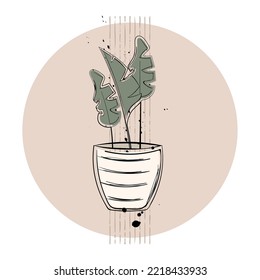 Isolated colored plant sketch icon Vector illustration