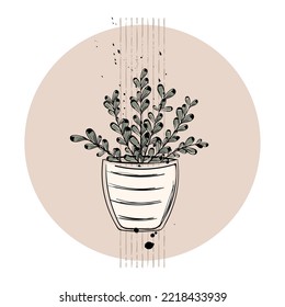 Isolated colored plant sketch icon Vector illustration