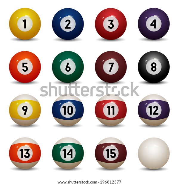 Isolated Colored Pool Balls Numbers 1 Stock Vector (Royalty Free ...