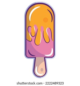 Isolated colored popsicle icon flat design Vector
