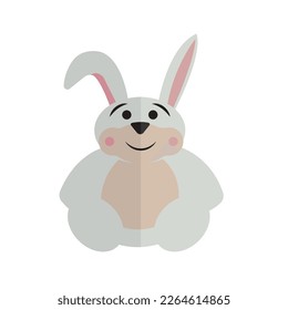 Isolated colored rabbit doll toy icon Vector