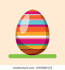 Isolated colored realistic easter egg icon Vector illustration