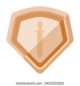 Isolated colored retro shield videogame icon Vector illustration
