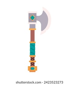 Isolated colored retro videogame axe medieval weapon icon Vector illustration