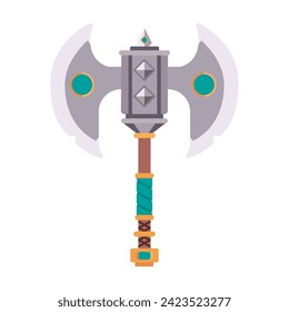 Icono de arma medieval de vídeo retro de color aislado